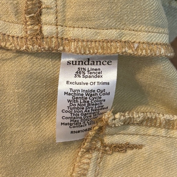Sundance Quinn Linen Tencel High Rise Boho Causal Pants Tan Size 4 - Picture 7 of 7